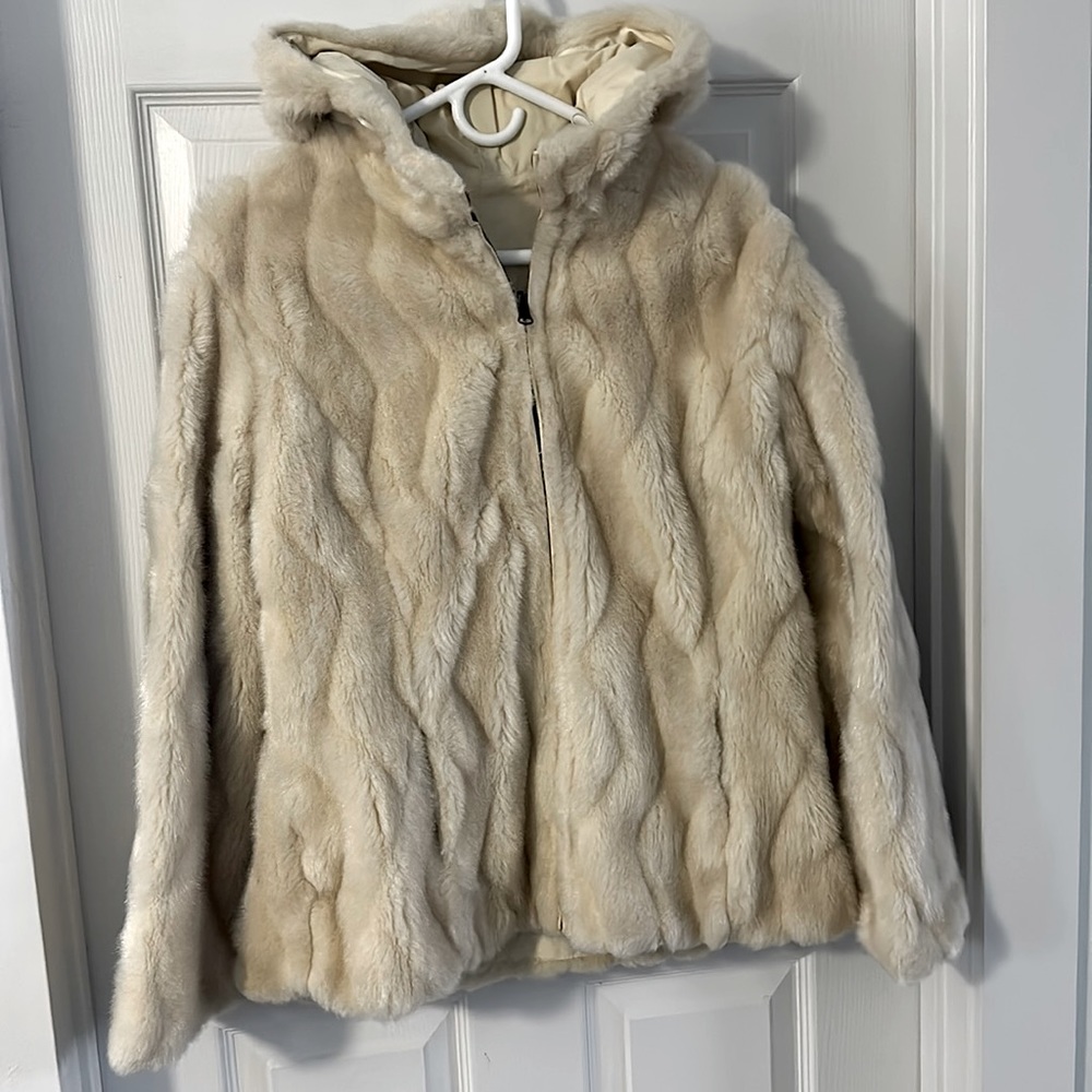 Faux fur reversible coat